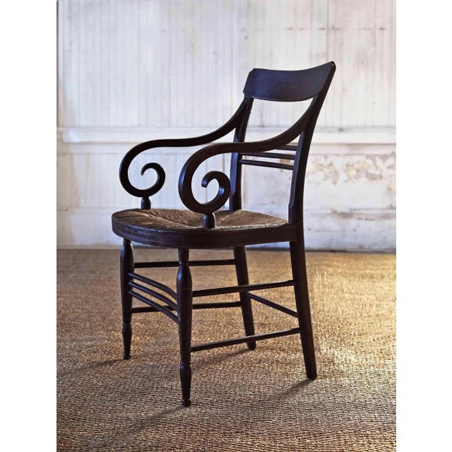 Fancy Armchair Antique With Rush Seat For Sale - Image 10 of 10