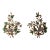 Maison Baguès Style 3 Lights Green Crystal Flowers Tole Bow Sconces, Circa 1940 For Sale