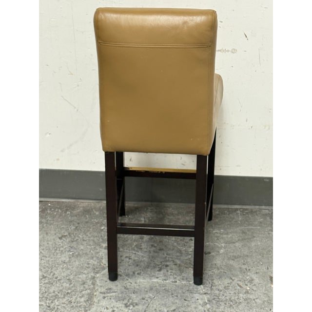Ebony Palecek X Holly Hunt Hudson Leather Counter Stool For Sale - Image 8 of 12