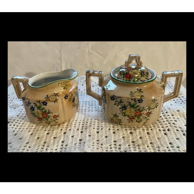 Collection of Antique & Vintage Creamer Sets: 1970 Waterford, 1880 Powell Bishop Ironstone, 1930 Trico Ngoya For Sale - Image 9 of 12