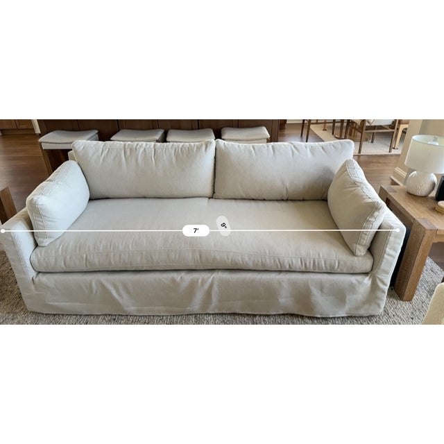 Rowe Slipcover Custom Designer Sofa- New For Sale - Image 9 of 11