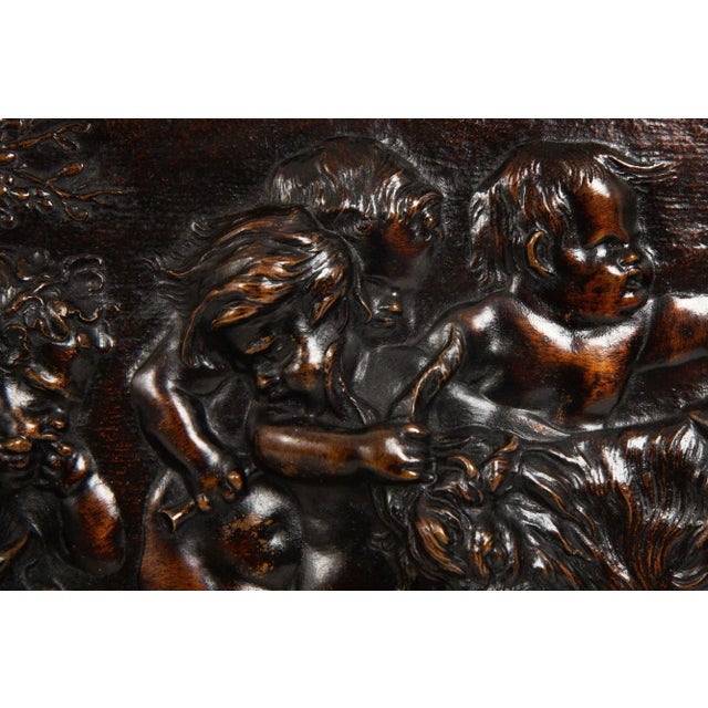 Rare 18th Century Bachanalia Plaque of Putti Tormenting Goat After Duquesnoy For Sale - Image 11 of 16