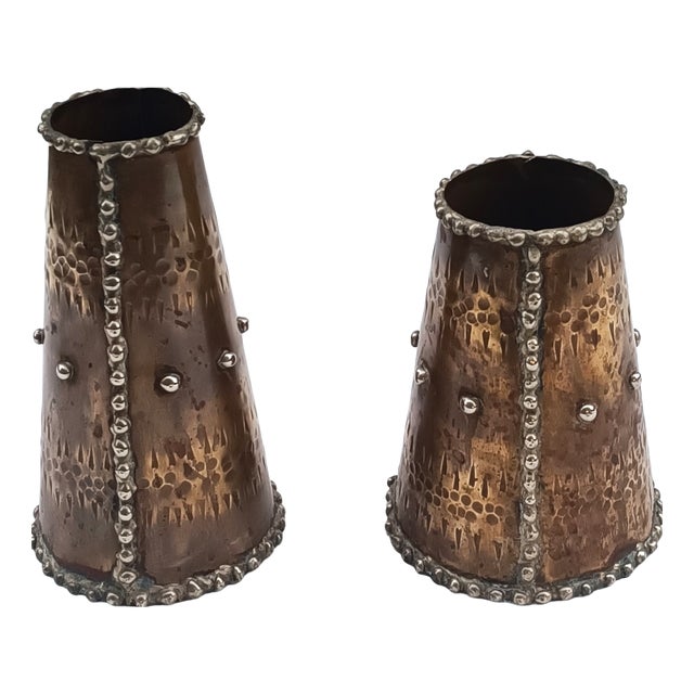 Vintage Bronze Vases, 1970s, Set of 2 For Sale