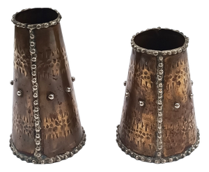 Vintage Bronze Vases, 1970s, Set of 2