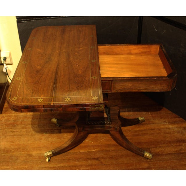Early 19th Century Circa 1815 Regency Period Swivel Top Games Table For Sale - Image 5 of 8