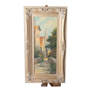 Mid 20th Century Oil on Board Painting For Sale