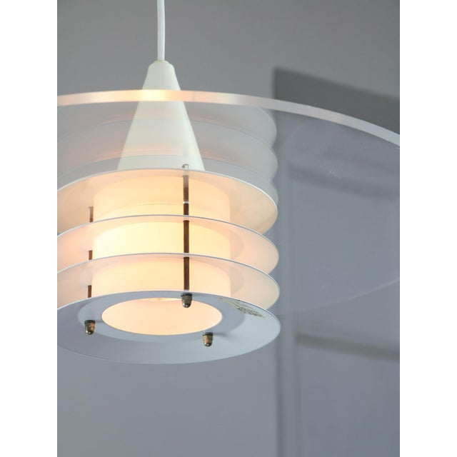 White Scandinavian Duett Acrylic Glass and Metal Pendant Lamp from Landskrona Sweden, 1990s For Sale - Image 8 of 18