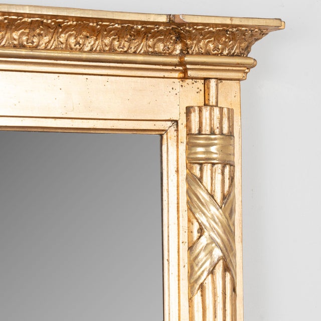 Early 19th Century Early 19th Century Swedish Gold Giltwood Neoclassical Mirror For Sale - Image 5 of 12