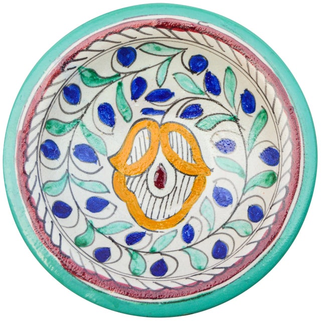 Ceramic Mid 20th Century Colorful Moroccan Ceramic Plate For Sale - Image 7 of 7