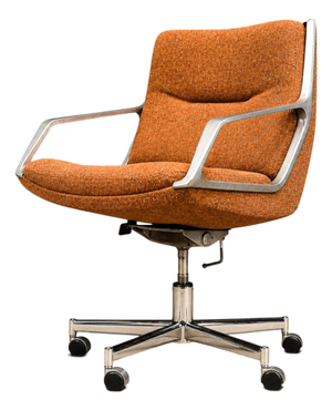 “Low Commander” Swivel Armchair by Jorge Zalszupin, Bronze Chenille & Aluminum, Brazil, 1973 – Lot 869