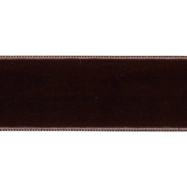 Sample - Schumacher Velvet Tape Wide in Truffle For Sale