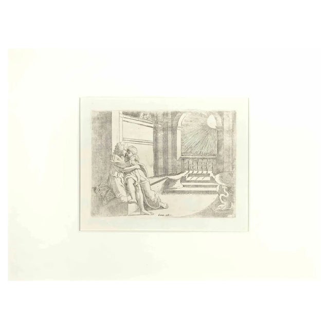 Giovanni Lanfranco, Joshua 26, Old Testament Story, Etching, 1607 For Sale