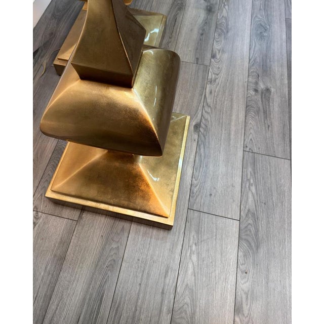 Architectural Gold Metal Floor Lamps by Alberto Smania, 1960s, Set of 2 For Sale - Image 4 of 9