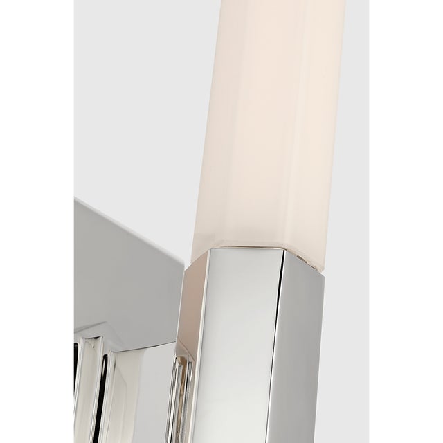 Traditional Chapman & Myers for Visual Comfort Signature Hawthorne 13" Single Bath Light in Polished Nickel with White Glass For Sale - Image 3 of 7