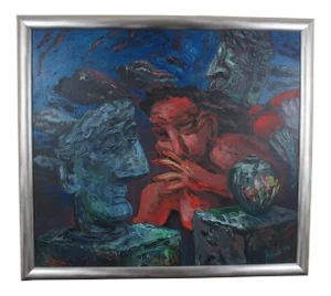 "Marriage of Two Cultures" Surrealism Metaphysical Acrylic Painting by Tom Keesee