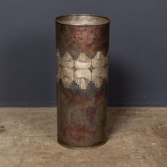 Antique French Arts and Crafts Metal Stick Stand by Gallinarc, 1910 For Sale - Image 3 of 13