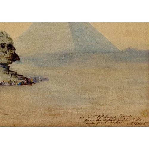 Robert Murdoch Wright, Great Sphinx of Giza & Pyramid, Egypt, 1898, Watercolour For Sale - Image 3 of 6