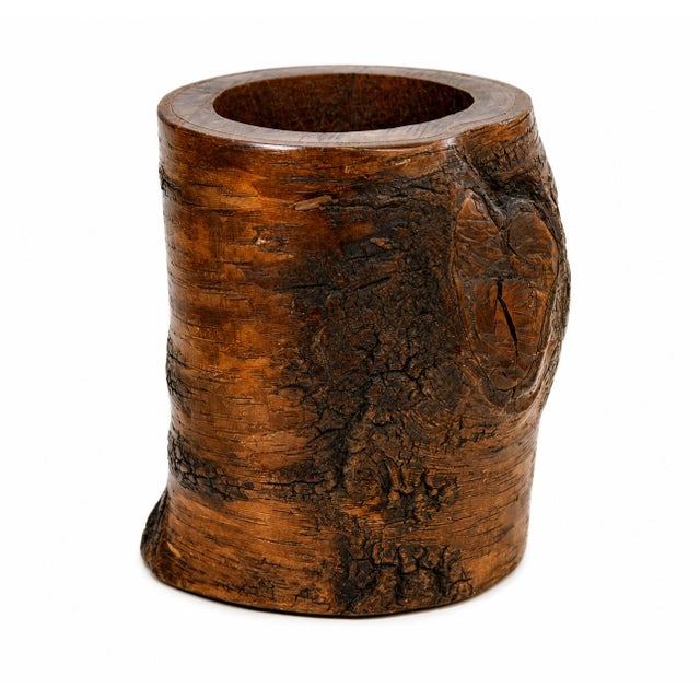 Antique Whole Root Solid Wood Brush Pot Vase Jar 15.75 Lb For Sale - Image 17 of 17