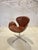 First Edition Swan Chair in Patinated Leather by Arne Jacobsen, 1950s For Sale - Image 13 of 18