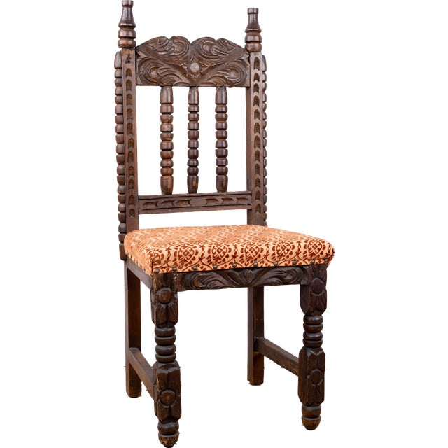Spanish Revival Pair of Antique Spanish Side Chairs For Sale - Image 3 of 9