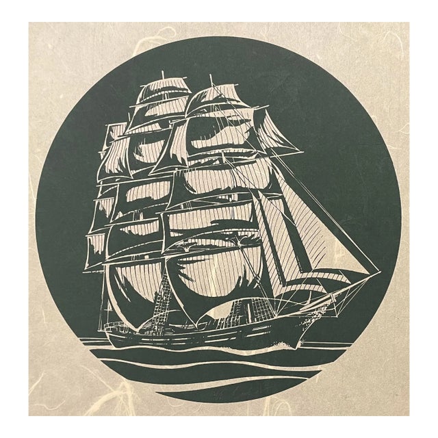 1970s James Omohundro Sailing Ship Serigraph For Sale