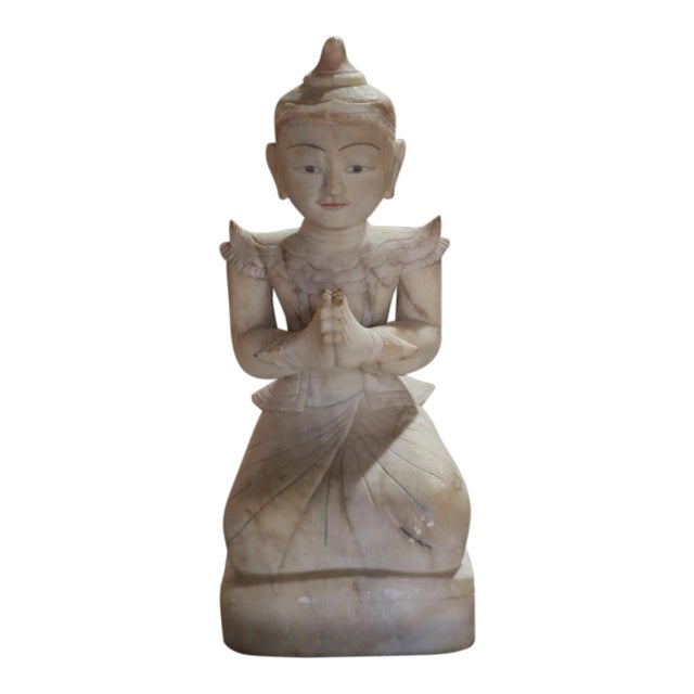 Soapstone Seated Angel Sculpture For Sale