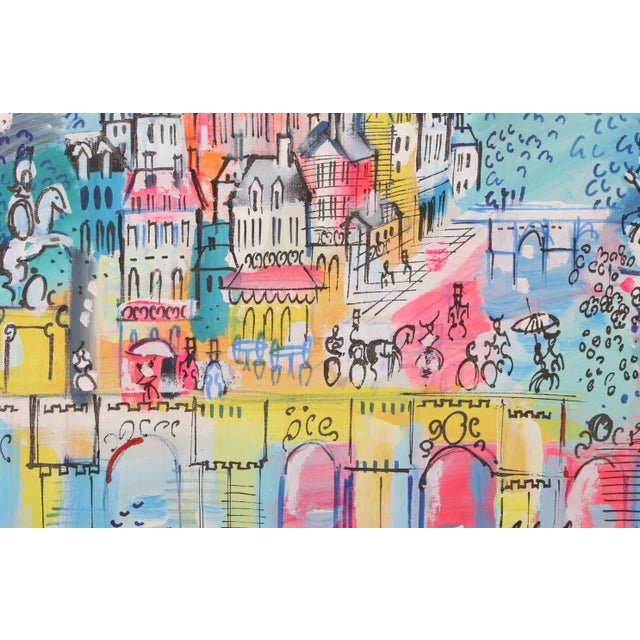 Charles Cobelle Bridge and Notre Dame, circa 1961 Acrylic on Canvas, signed Edition: 24 in. x 30 in.