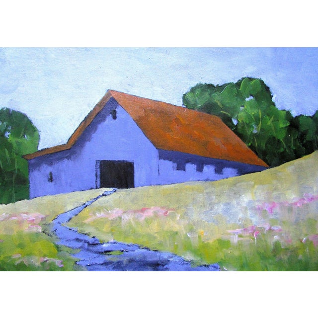 Contemporary Santa Cruz Barn 16x20 Art Lynne French California Farm Landscape Painting O/C For Sale - Image 3 of 6