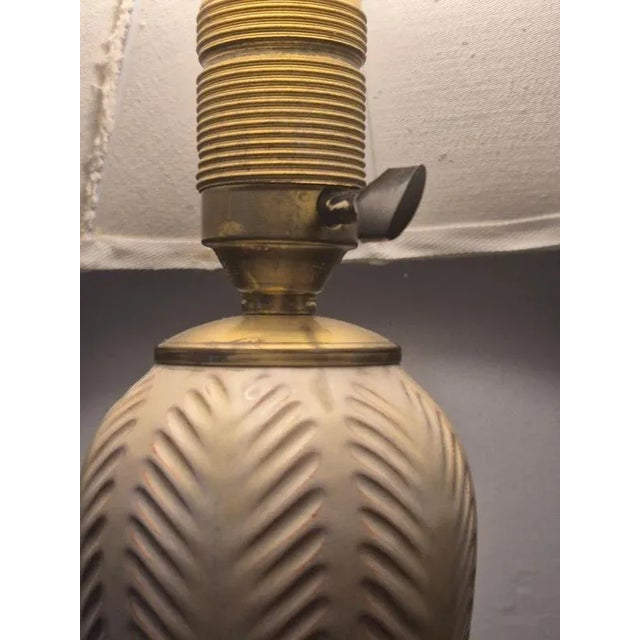White Swedish Modern Table Lamp with Ceramic Base attributed to Anna-Lisa Thomson fir Upsala Ekeby, 1950s For Sale - Image 8 of 14