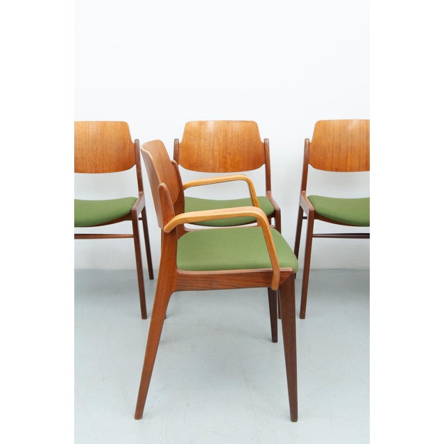 Brown C64 and D64 Dining Chairs in Teak by Hartmut Lohmeyer for Wilkhahn, 1950s, Set of 6 For Sale - Image 8 of 18