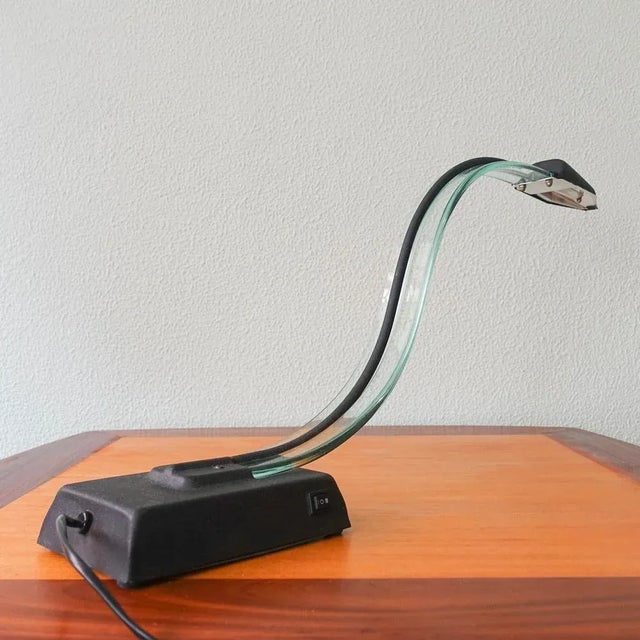 Black Acrylic Glass Cobra Desk Lamp, 1980s For Sale - Image 8 of 18