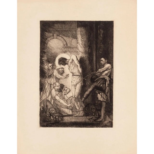 Christ à la Colonne - Original Etching by E. Guillez - 1910 1910 For Sale
