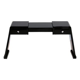 Art Deco Console in Black High-Gloss Lacquer with Two Small Drawers, 1930s For Sale