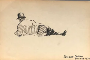 1936 Norman Kent Seneca Native American Drawing
