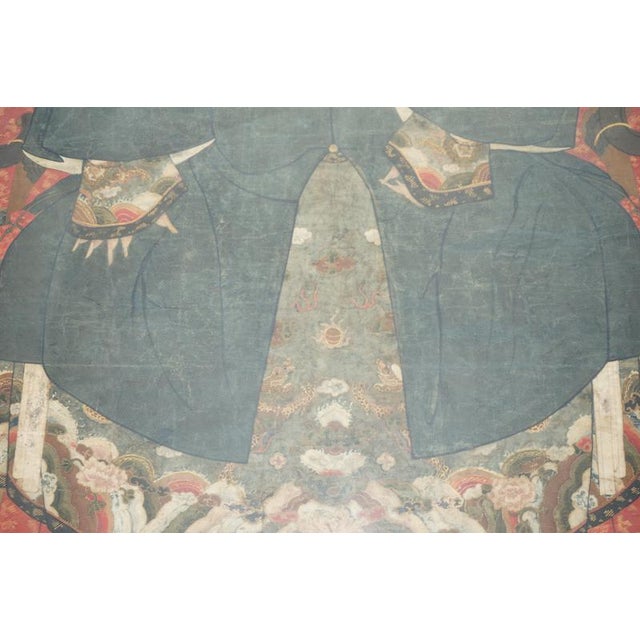 Antique Chinese Ancestral Portrait in Museum Frame, 1860 For Sale - Image 16 of 18