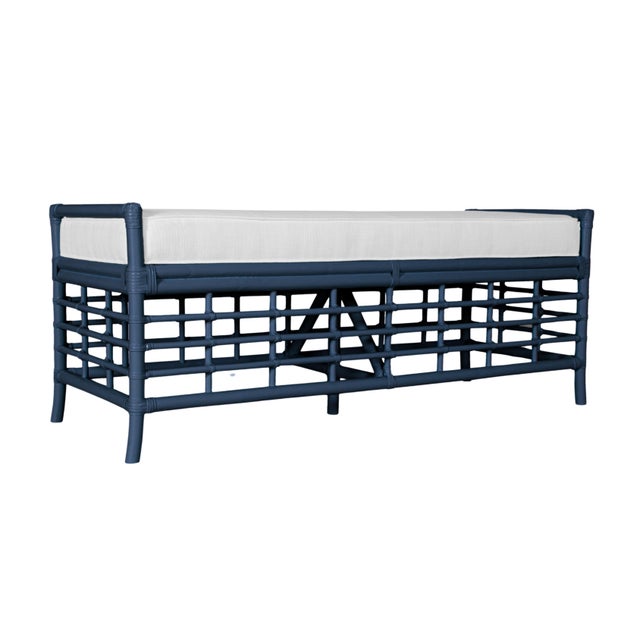 Not Yet Made - Made To Order Luna Bench - Navy For Sale - Image 5 of 7