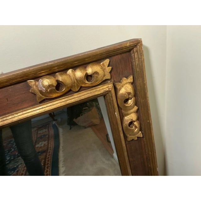 Antique Giltwood Mirror With Pomegranate Motifs, Italian Florentine Style, Circa 1920s For Sale - Image 4 of 6