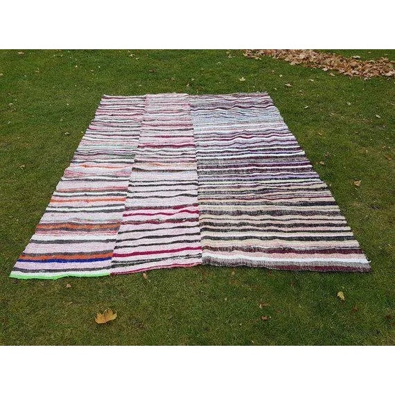 1970s Vintage Turkish Kilim Striped Rug - 7′5″ × 9′10″ For Sale In Philadelphia - Image 6 of 6