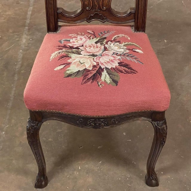 Set of 6 Antique Liegeoise Needlepoint Dining Chairs Includes 1 Armchair For Sale - Image 15 of 18