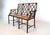 Faux Bamboo Settee With Leather Cushion, Tortoise Shell Finish For Sale - Image 4 of 15
