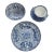Antique 4 Piece Blue White Transferware Chinese Bird Pattern William Adams & Son For Sale