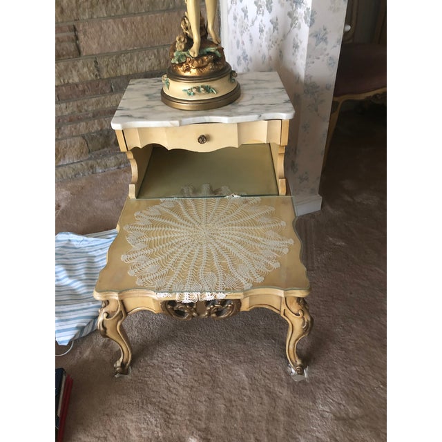 1960s 1960s Vintage French Provincial Marble End Tables, Pair For Sale - Image 5 of 5