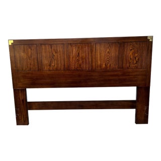 Vintage Henredon Queen Campaign Style Headboard For Sale