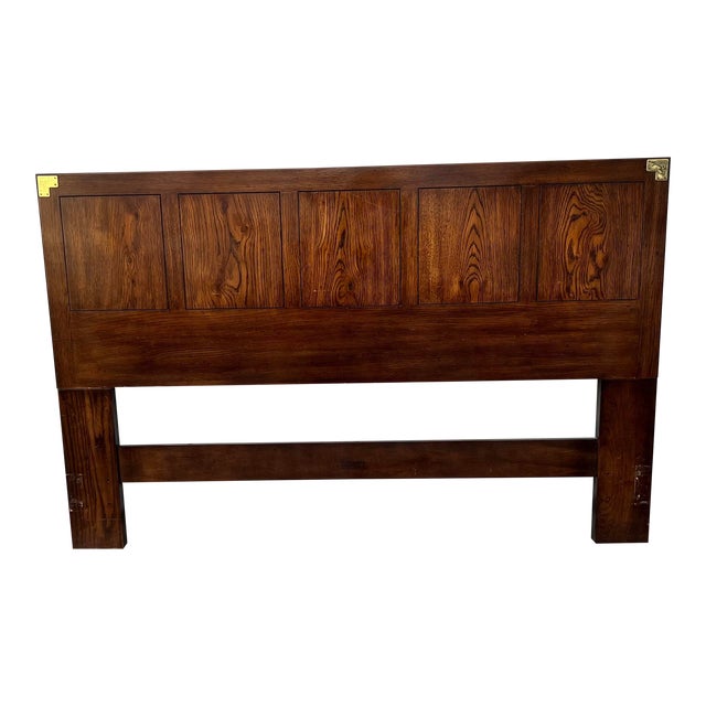 Vintage Henredon Queen Campaign Style Headboard Chairish