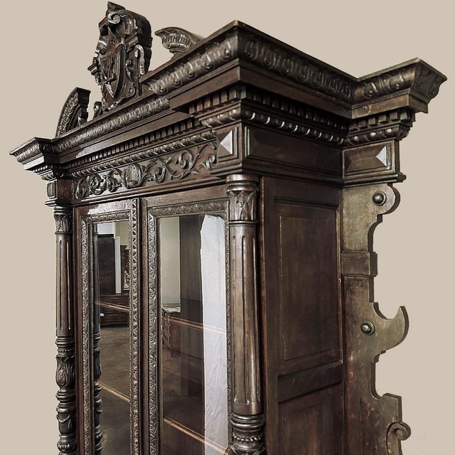 19th Century French Renaissance Two-Tiered Bookcase ~ Bibliotheque For Sale - Image 12 of 18