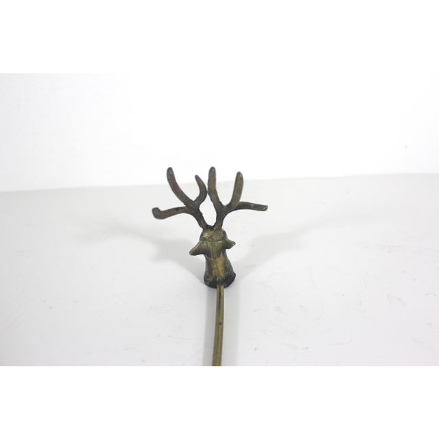 1970s Vintage Brass Stag With Antlers Candle Snuff Snuffer For Sale - Image 5 of 8