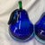 These are vintage Murano cobalt blue art glass pear decorative figurines/bookends featuring a controlled bullicante bubble...