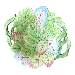 Vintage Fitz and Floyd Glazed Ceramic Leaf Bowl