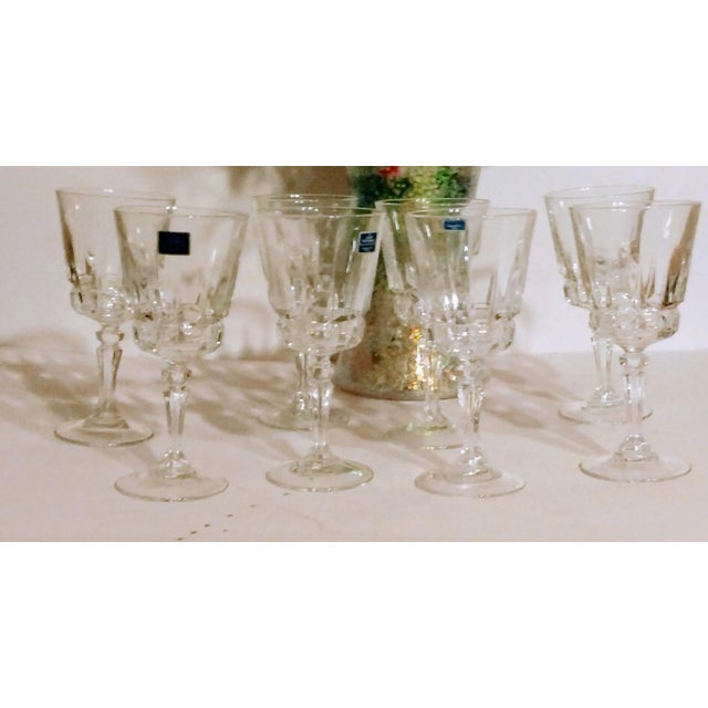 Transparent Vintage Lady Victoria Crystal Wine Glasses- Set of 8 For Sale - Image 8 of 8