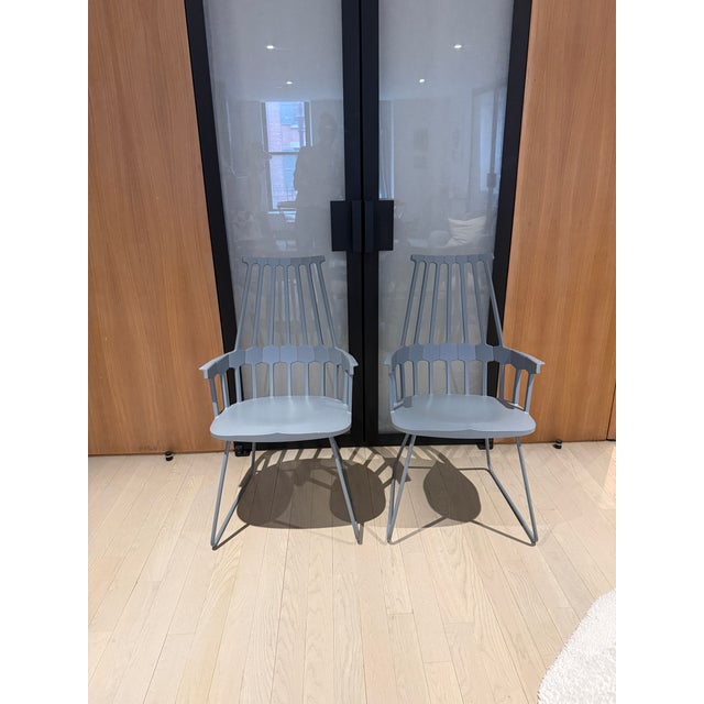 Contemporary Pair of Kartell Comeback Sled Chairs by Patricia Uriquiola For Sale - Image 3 of 9